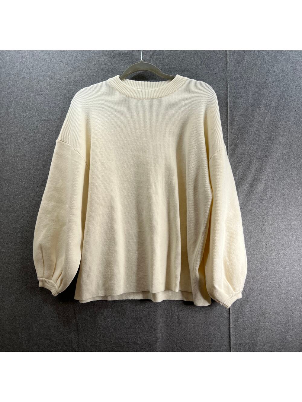 Lulu's Sweater Womens Size XS Ivory Knitted Pullover Long Sleeve Round Neck